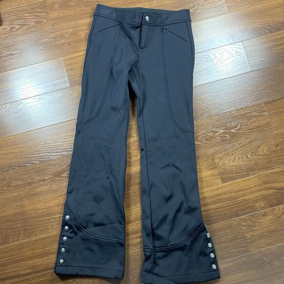Athleta Flare Pants Women’s Size 4 Black Low Rise Zipper Pockets - Picture 1 of 7
